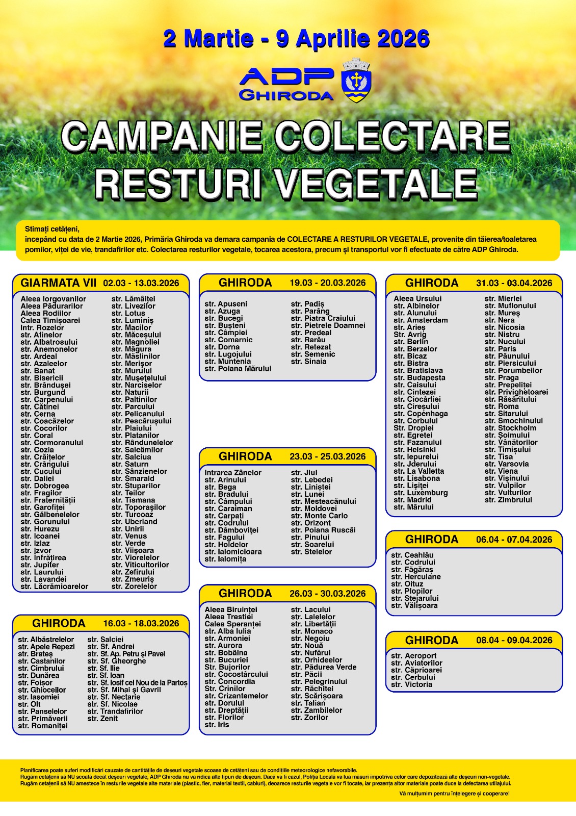 Campanie colectare resturi vegetale